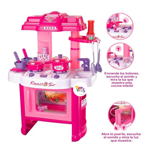 Cocina Infantil Grande Completa Luces Sonidos