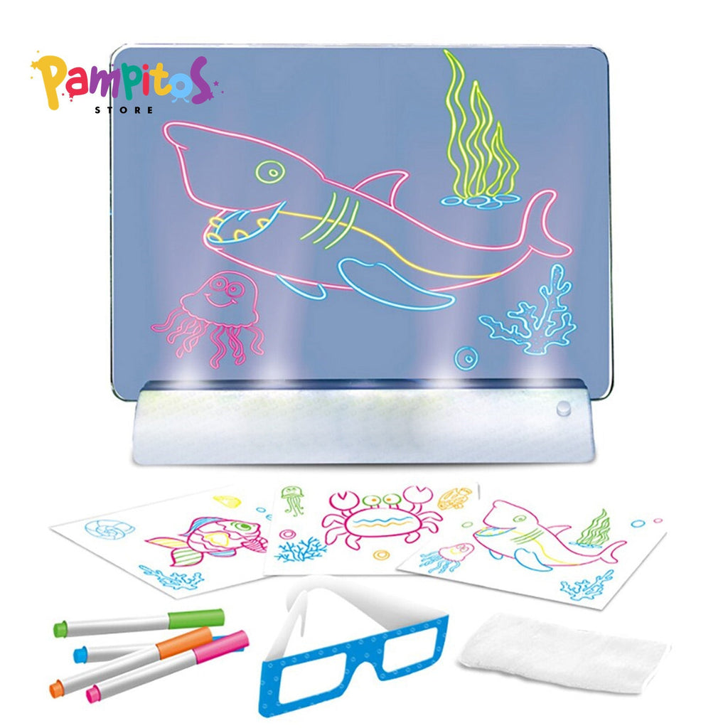 PIZARRA DE DIBUJO MÁGICO GAFAS 3D - ESTIMULACIÓN MONTESSORI