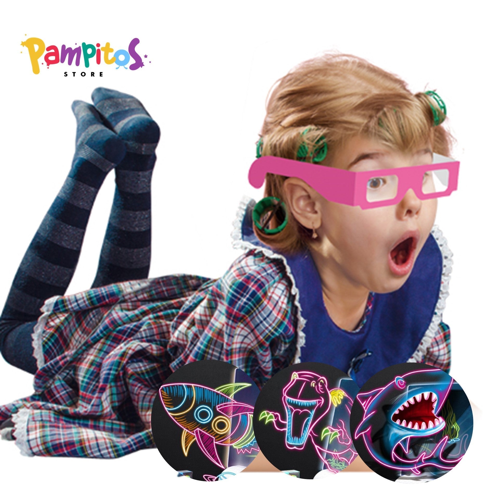 PIZARRA DE DIBUJO MÁGICO GAFAS 3D - ESTIMULACIÓN MONTESSORI